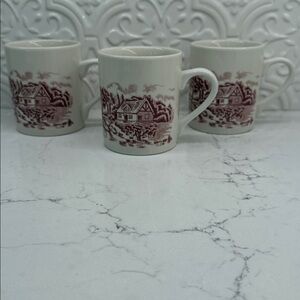 Set of Three Mugs of The Brook Pink (Made in England) collection by Churchill